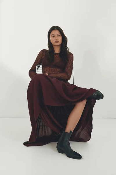 Crêpe A-Line Skirt