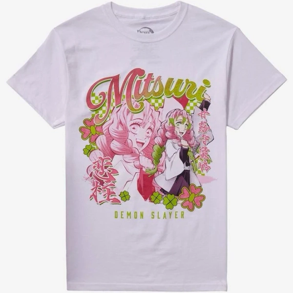 Demon Slayer Mitsuri Clovers Graphic T-Shirt