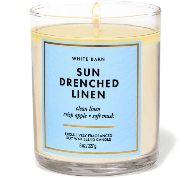 Bath & Body Works Sun-Drenched Linen Single Wick Candle