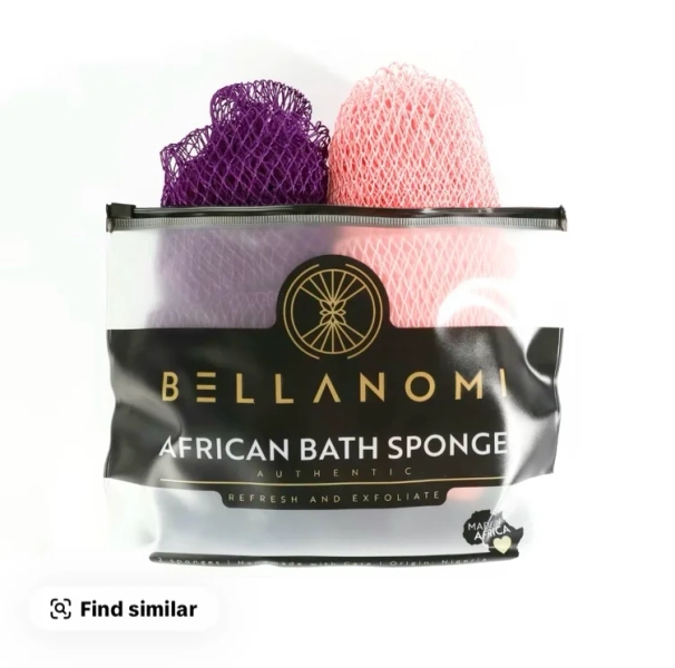 2-Pack African Exfoliating Net Sponge Authentic Ethically Sourced from Nigeria for Smooth Skin