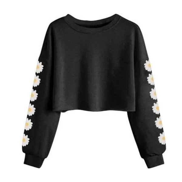 Daisy Pinted Long Sleeve Crop Top