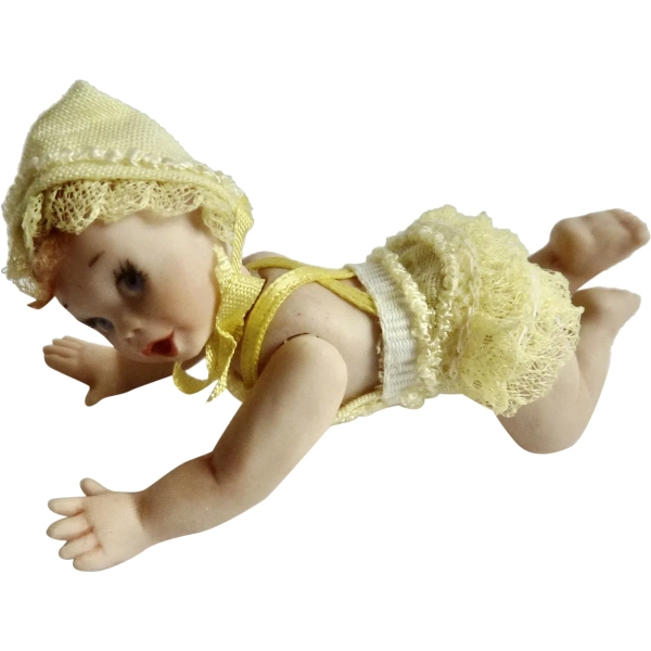 OOAK Artisan Porcelain Miniature BABY DOLL Handmade