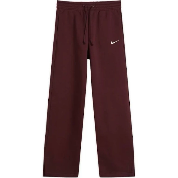Nike Women's Phoenix Fleece Wide Sweat Pant in Burgundy/Sail, Size XS | END Clothing