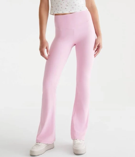 Aeropostale Women's High-Rise V-Waist Flare Leggings