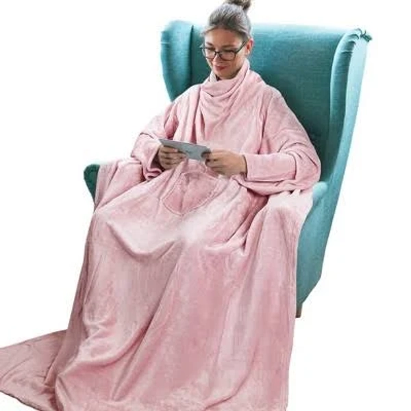 tirrinia Wearable Fleece Blanket with Sleeves Women Men Super Soft Blanket Robe TV