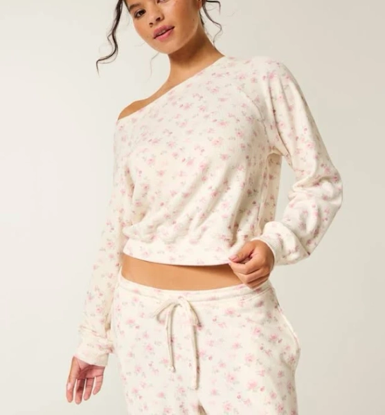 Gilly Hicks Waffle Off-the-Shoulder Top