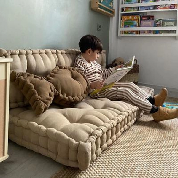 Tufted Floor Cushion: French Boho Pallet Seating