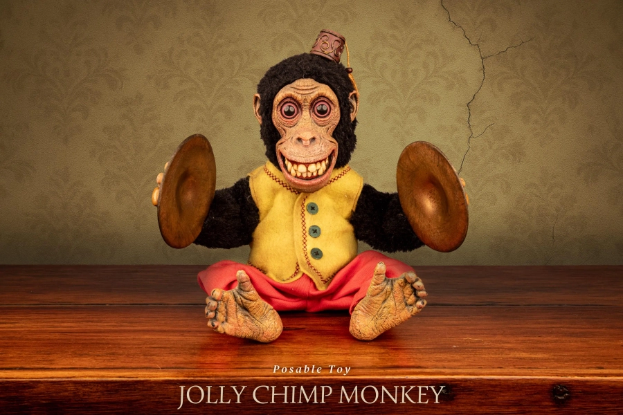Haunted Jolly Chimp Monkey Doll: Horror Toy Prop.