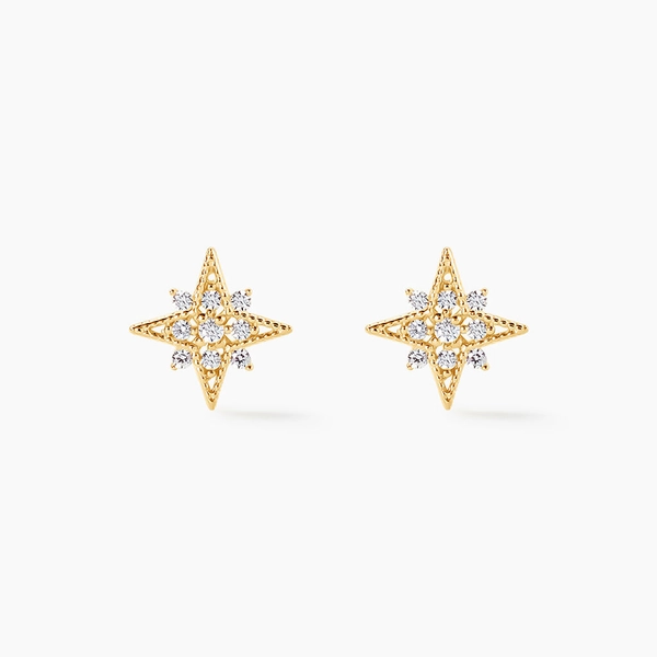 Boucles D'oreilles Puces Konstantsia Or Jaune Oxyde
