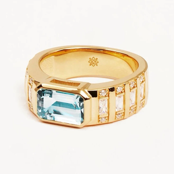 Charlotte 18K Gold Vermeil Calm Your Soul Topaz Ring