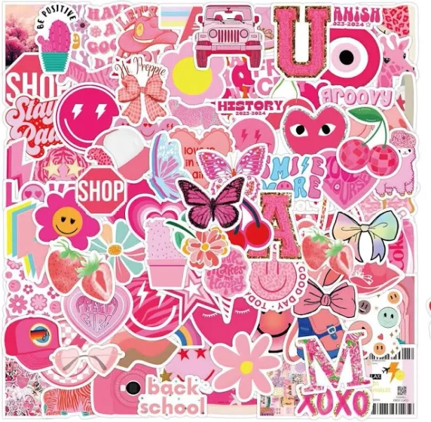 120PCS Preppy Stickers Vinyl Waterproof Preppy Stuff Party Supplies Aesthetic for Laptop, Gifts