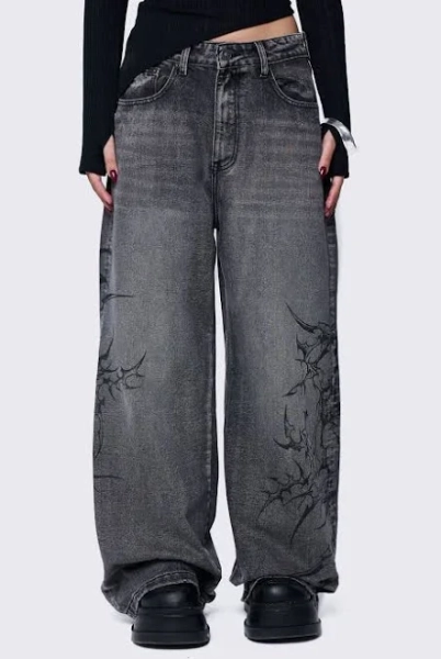 Minga London Tribal Sigilism Baggy Jeans