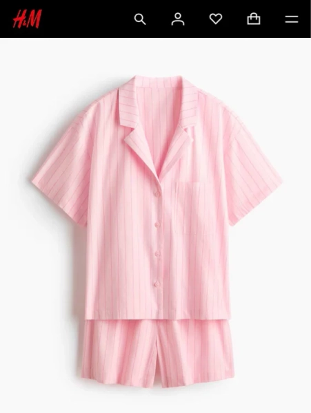 Pajama Set: Short-Sleeve Gingham Shirt + Shorts