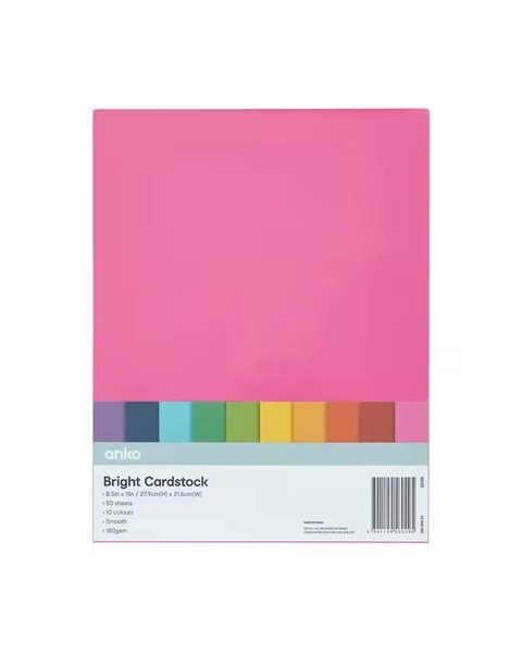 50 Pack Cardstock - Bright - Assorted - One Size