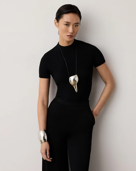 Stretch Short-Sleeve Sweater