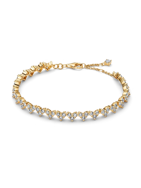 Triple Stone Heart Bracelet