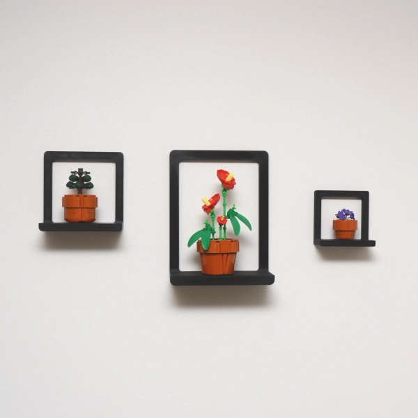 Wall Hanging Display Shelf Picture Frame for Legos, Succulents, Crochet, Mini Figures, Plushies - Square, Rectangle, Small, Medium, Large