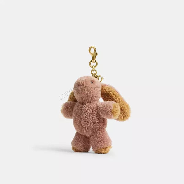 Coach Brass/Multi Floppy Bag Charm In Shearling