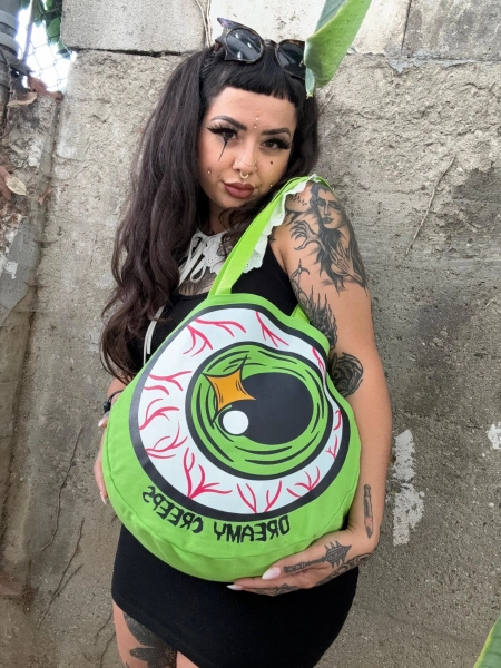 Eyeball Bag Creepy Cute Circle Tote Bag