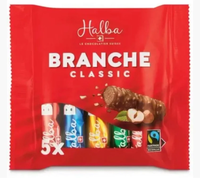 Halba Swiss Chocolate Branches Classic 5x23g – Milk Chocolate Praliné with Hazelnuts 115g – Swiss Food - Online Grocery Store