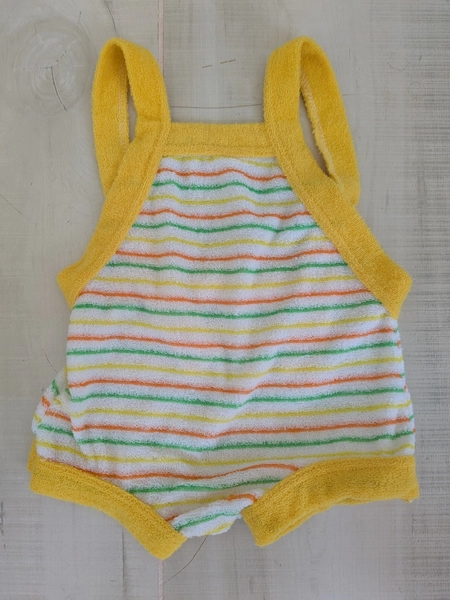 Vintage 1980s Baby One Piece Sun Romper 18-24 Months Terry Cloth Large 27-30 lbs