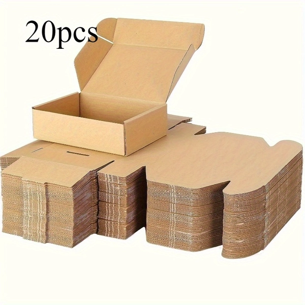 20 stuks Kleine Golfkarton Verzenddozen - Duurzaam en Stevig, Ideaal voor Kleine Bedrijven, Knutselen, Cadeauverpakking en Verzending, Perfecte Organisatie en Bescherming van Uw Items, Cadeaupapier, Eenvoudig Doosontwerp, Effen Constructie