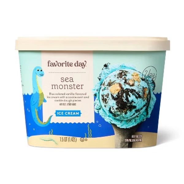 Sea Monster Blue Cookie Ice Cream - 48 fl oz - Favorite Day™