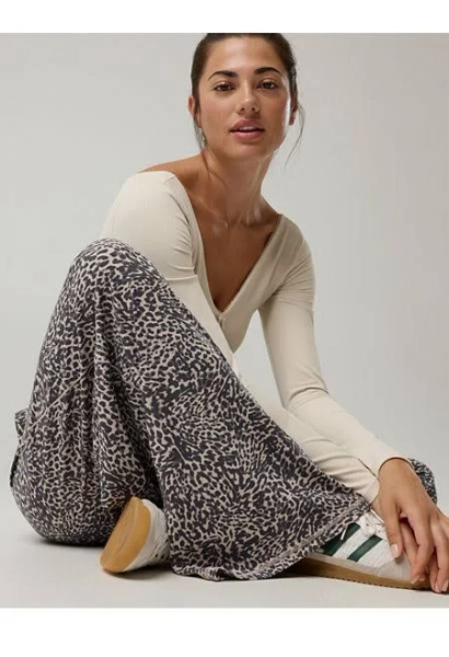 Aerie Real Me Foldover Super Wide Leg Pants