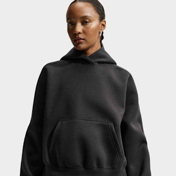 Nike Sportswear Women's Oversized Fleece Pullover Hoodie - Black/Black/Black - Size XS