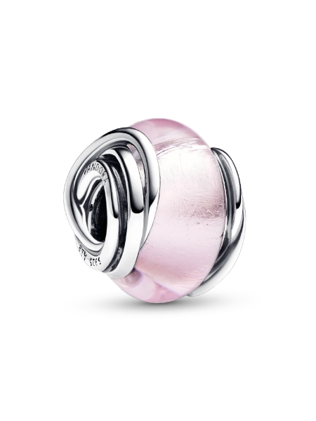 Encircled Pink Murano Glass Charm
