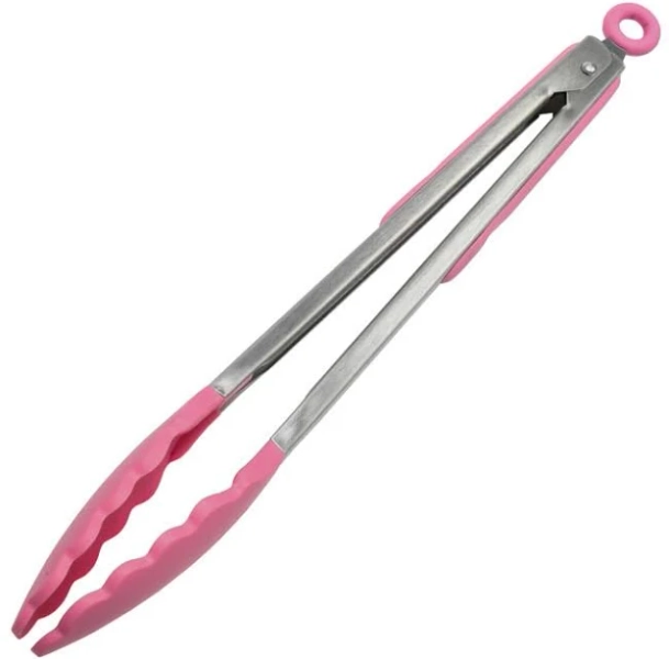 Chef Craft Premium Pink Silicone Tongs