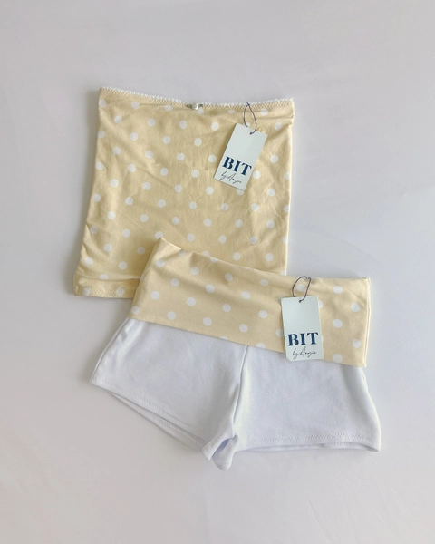 Handmade Julissa polka dot set (Butter yellow)
