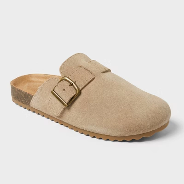 Kids' Tate Clogs - Cat & Jack™ Taupe 6: Slip-On, Contoured Footbed, Flexible TPR Outsole, Closed Round Toe, Leather Upper