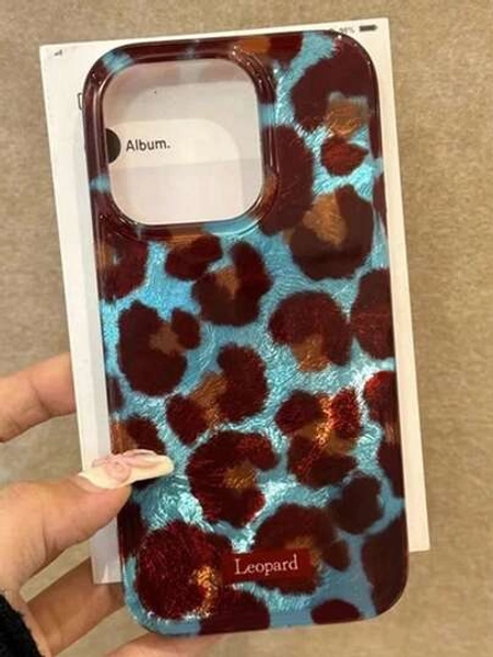 Leopard Gradients Painting High-End Chiffon Silver Soft Phone Case Compatible With IPhone 6/11/16Pro/16Plus/16ProMax/16e/15ProMax/13/14/12/XS/XR/7G/8P/IPhone15, Colorful Painting 15ProMax, P13, P14 Phone Case, Soft Protective Cover For P11, P12, XS, XR, 7/8P, 7/8, GS2