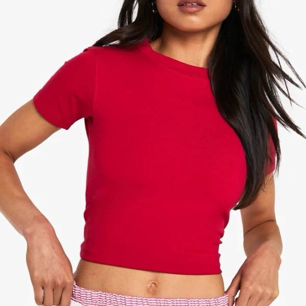 Boohoo Women's Basic Fitted Denim Top