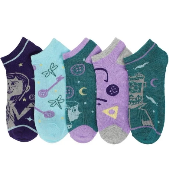 Bioworld Women's Coraline Ankle Socks (5-Pack)