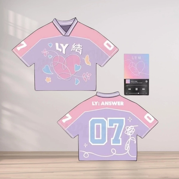 BTS LOVE YOURSELF JERSEY ARIRANG CONCERT OUTFIT PINK T-SHIRT KPOP JUNGKOOK D05