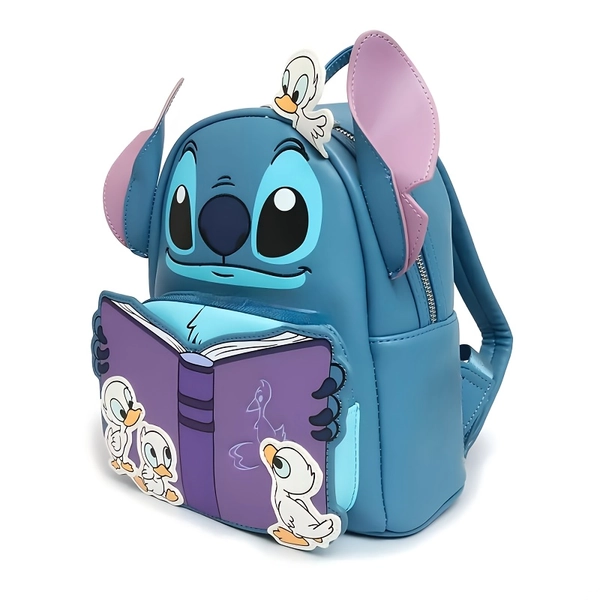 Disney Stitch Retro Backpack - Adjustable Shoulder Straps, PU Material with Animal Print & Embroidery, Multi-Purpose Travel Bag for Camping Beach Vacation, Summer Gift for Women & Disney Fans, Disney Backpack, Zipper Closure