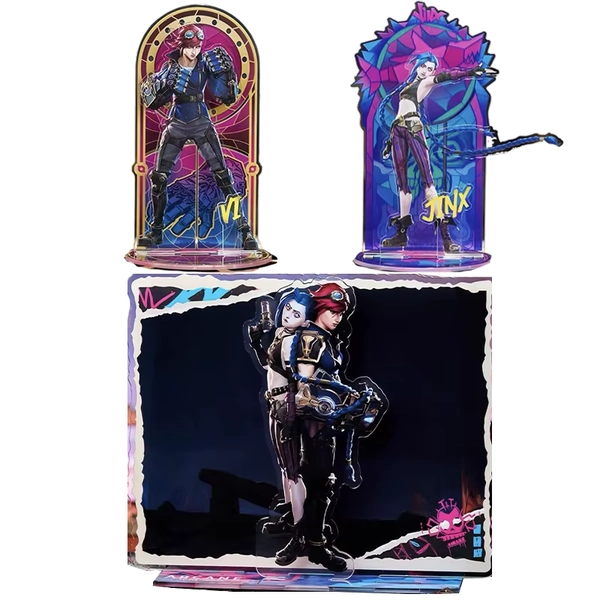 Arcane Jinx Figures Acrylic Stand Anime Vi Model Action Figure Ornament Cartoon Collection Model Statue Decoration Standing Gift - AliExpress 