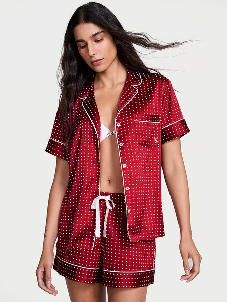 Glazed Satin Short Pajama Set