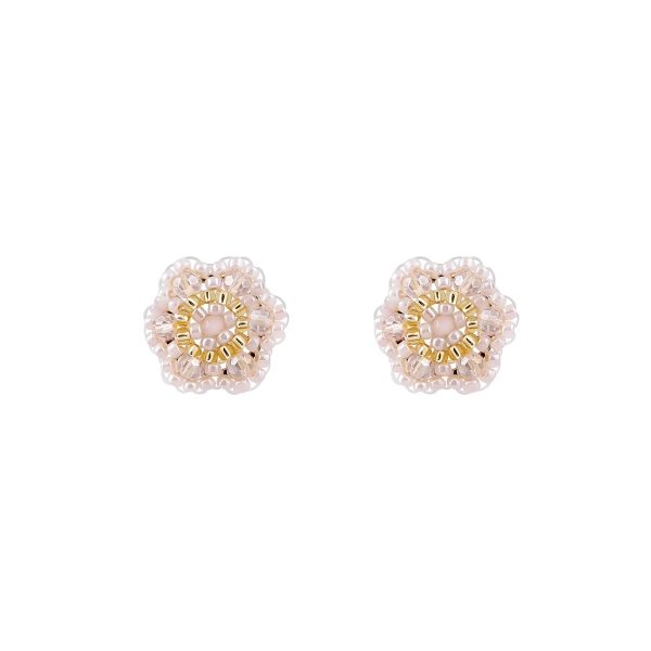 Fleur Boho Studs Rosa/Gold