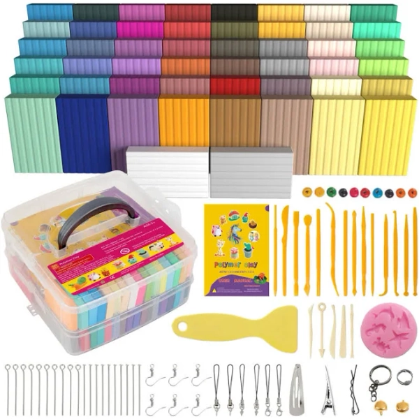 Aestd-ST 50 Colors Polymer Clay Modeling Clay for Kids DIY Starter Kits