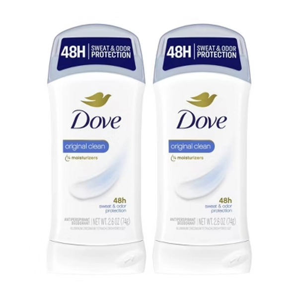 Dove Beauty Original Clean 48-Hour Women's Antiperspirant & Deodorant Stick - 2pc/2.6oz: Paraben-Free, With Aluminum Zirconium