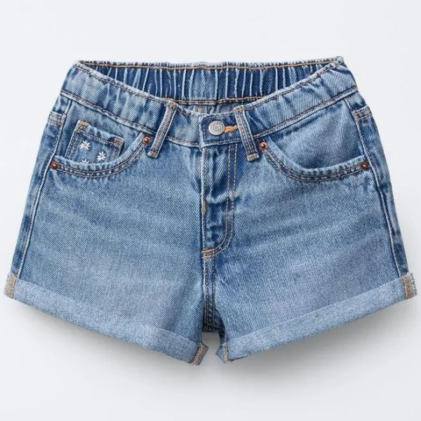 Zara Kids Mom Fit Denim Shorts