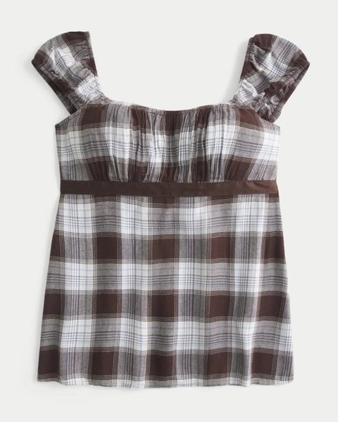 Easy Satin Tie Babydoll Top