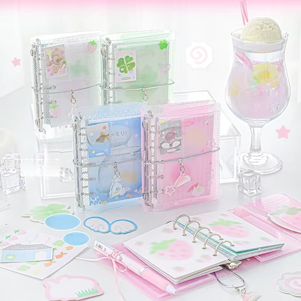 Mini Portable Twill Ioose leaf Notebook Three Fold Storage Notebook With A Fresh Style - AliExpress 21