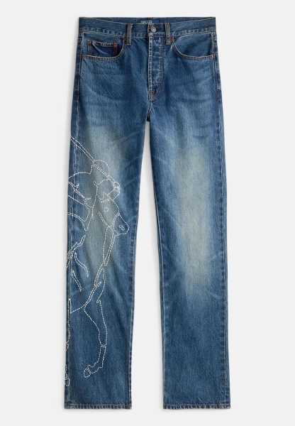 Polo Ralph Lauren EMBROIDERED RELAXED STRAIGHT JEAN - Jeans a sigaretta - junesel wash/blu - Zalando.it