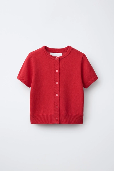 SHORT SLEEVE KNIT CARDIGAN
