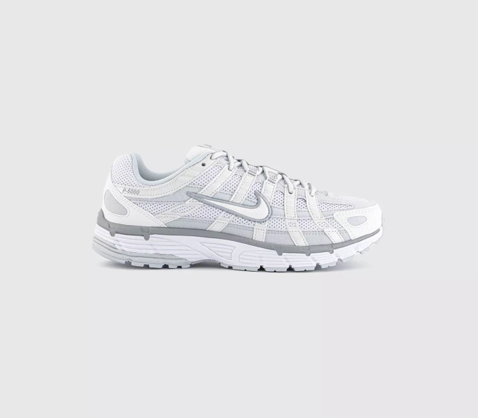 Nike P-6000 Trainers Matalic Summit White White Pure Platinum
