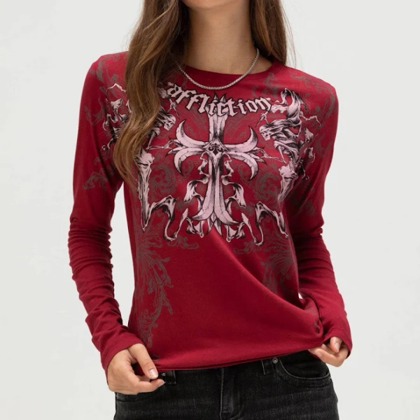 Affliction Women's Jump Long Sleeve Tee